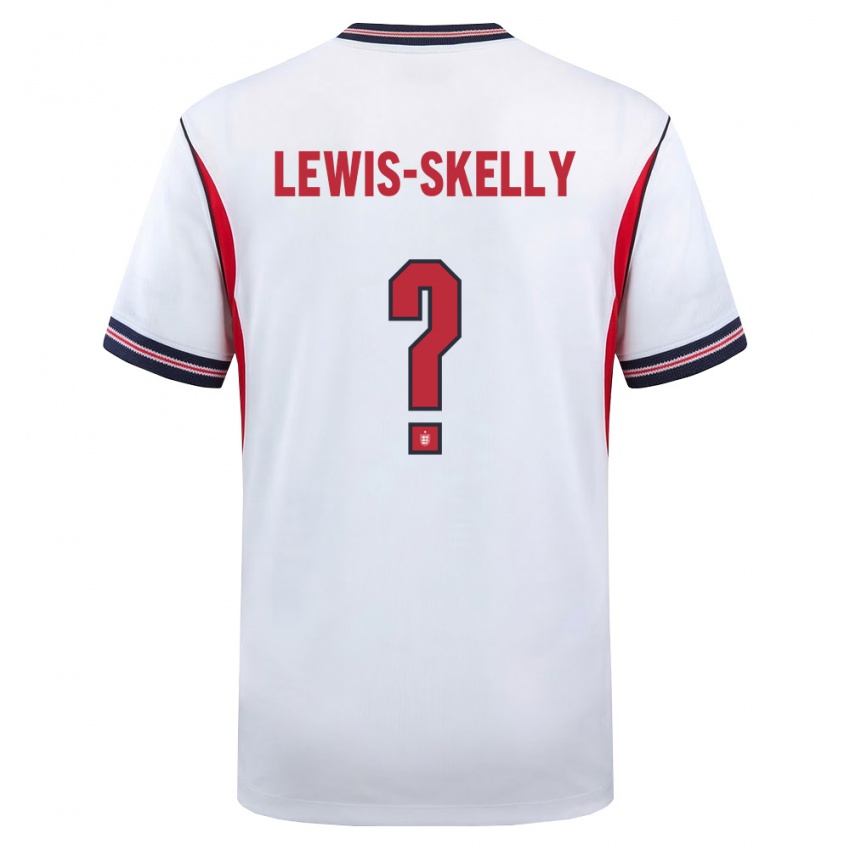 גברים אנגליה מיילס לואיס-סקלי #0 לבן כהה אדום ג'רזי ביתית 26-28 חולצה קצרה