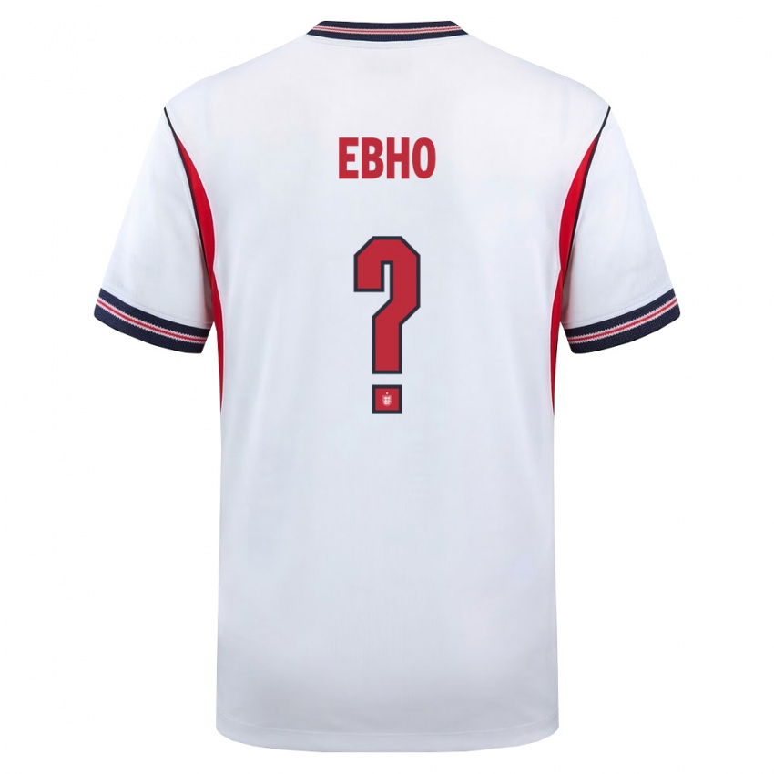 גברים אנגליה Riley Ebho #0 לבן כהה אדום ג'רזי ביתית 26-28 חולצה קצרה