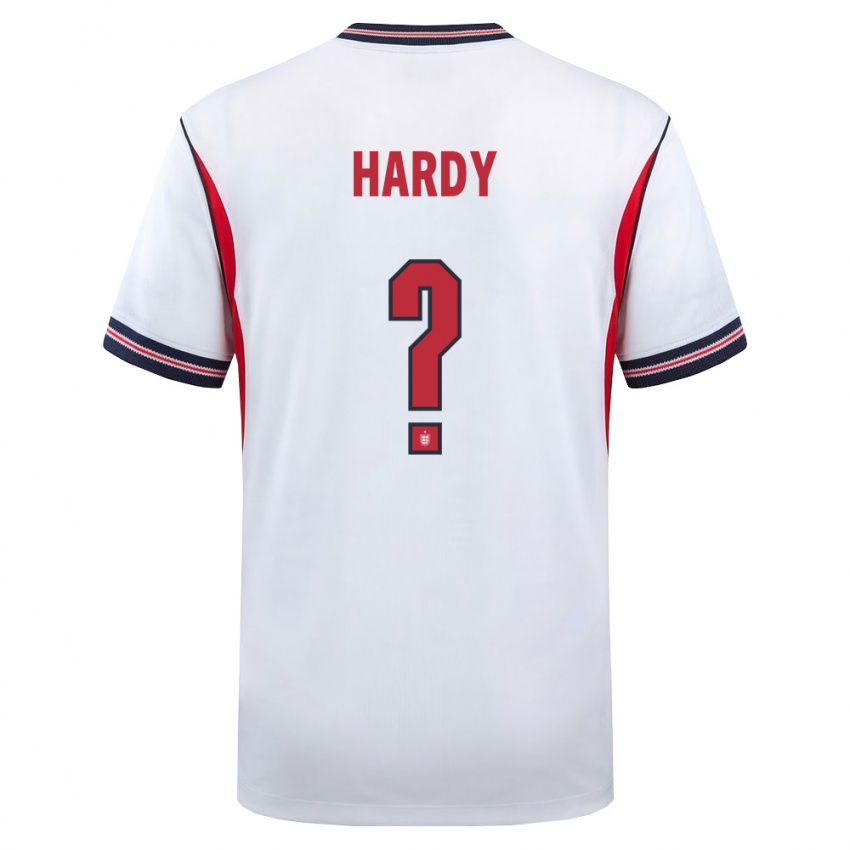 גברים אנגליה Charlie Hardy #0 לבן כהה אדום ג'רזי ביתית 26-28 חולצה קצרה