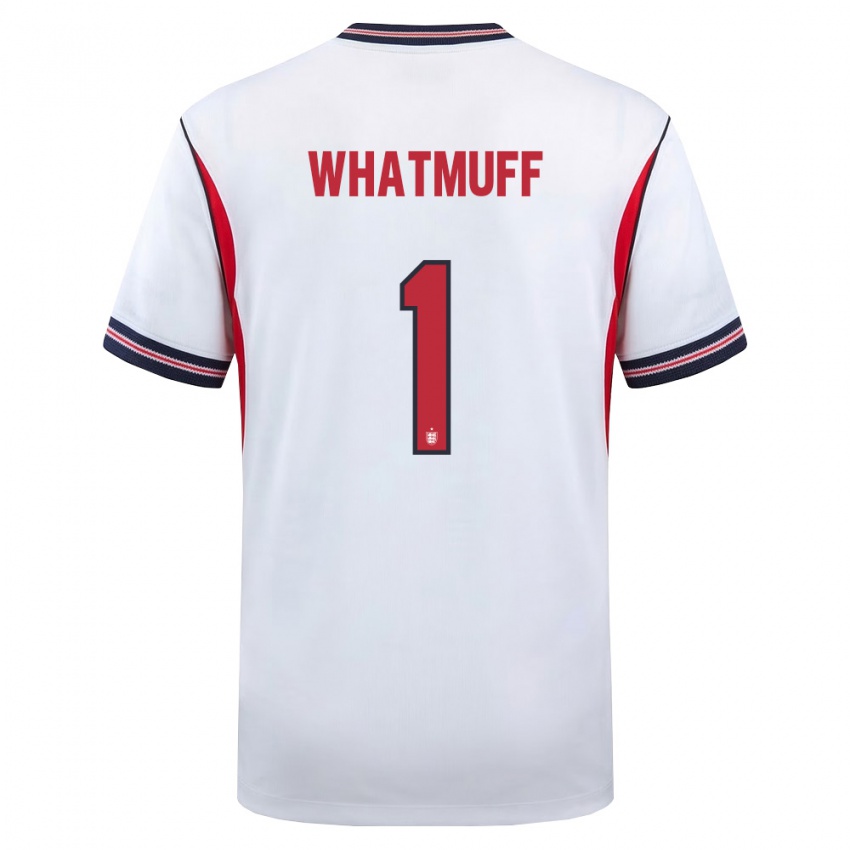 גברים אנגליה אוליבר ווטמוף #1 לבן כהה אדום ג'רזי ביתית 26-28 חולצה קצרה