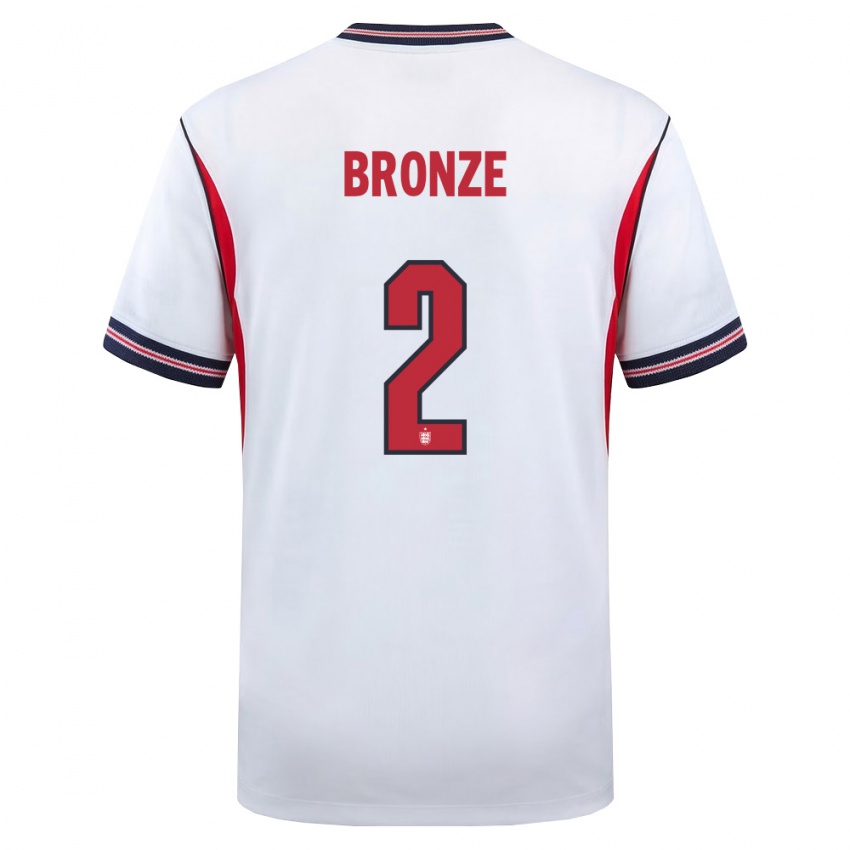 גברים אנגליה לוסי ברונז #2 לבן כהה אדום ג'רזי ביתית 26-28 חולצה קצרה
