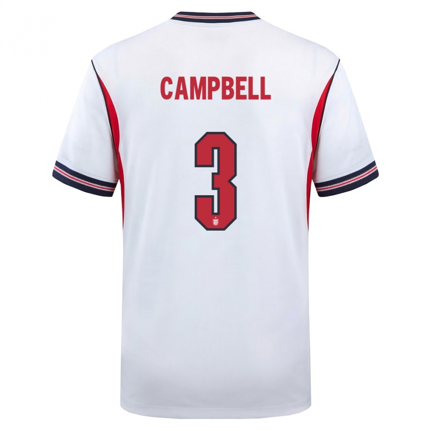 גברים אנגליה אליהו קמפבל #3 לבן כהה אדום ג'רזי ביתית 26-28 חולצה קצרה