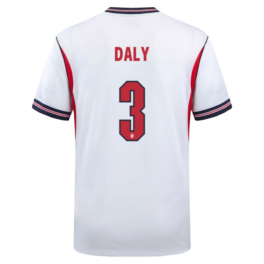 גברים אנגליה רייצ'ל דיילי #3 לבן כהה אדום ג'רזי ביתית 26-28 חולצה קצרה