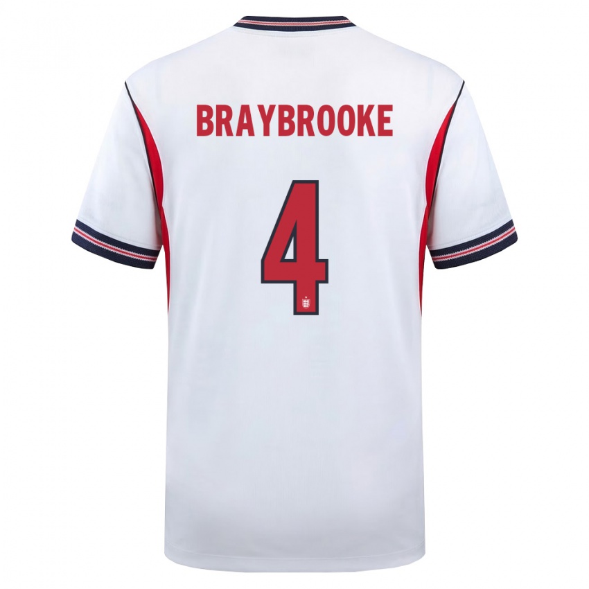 גברים אנגליה סמואל צ׳ארלס ברייברוק #4 לבן כהה אדום ג'רזי ביתית 26-28 חולצה קצרה