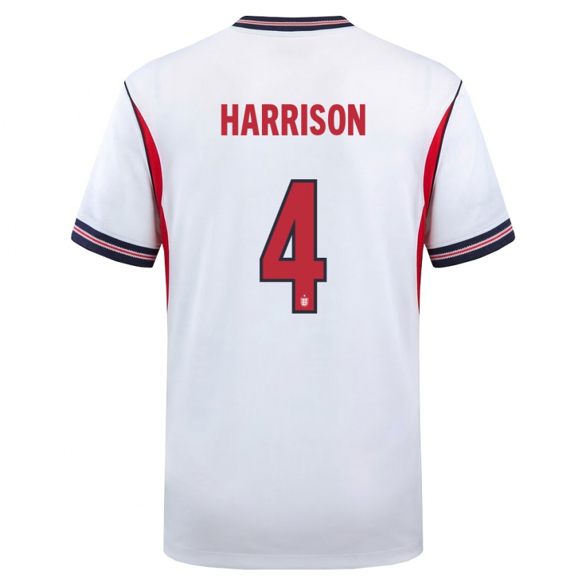 גברים אנגליה אולי הריסון #4 לבן כהה אדום ג'רזי ביתית 26-28 חולצה קצרה