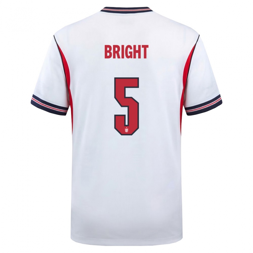 גברים אנגליה מילי ברייט #5 לבן כהה אדום ג'רזי ביתית 26-28 חולצה קצרה