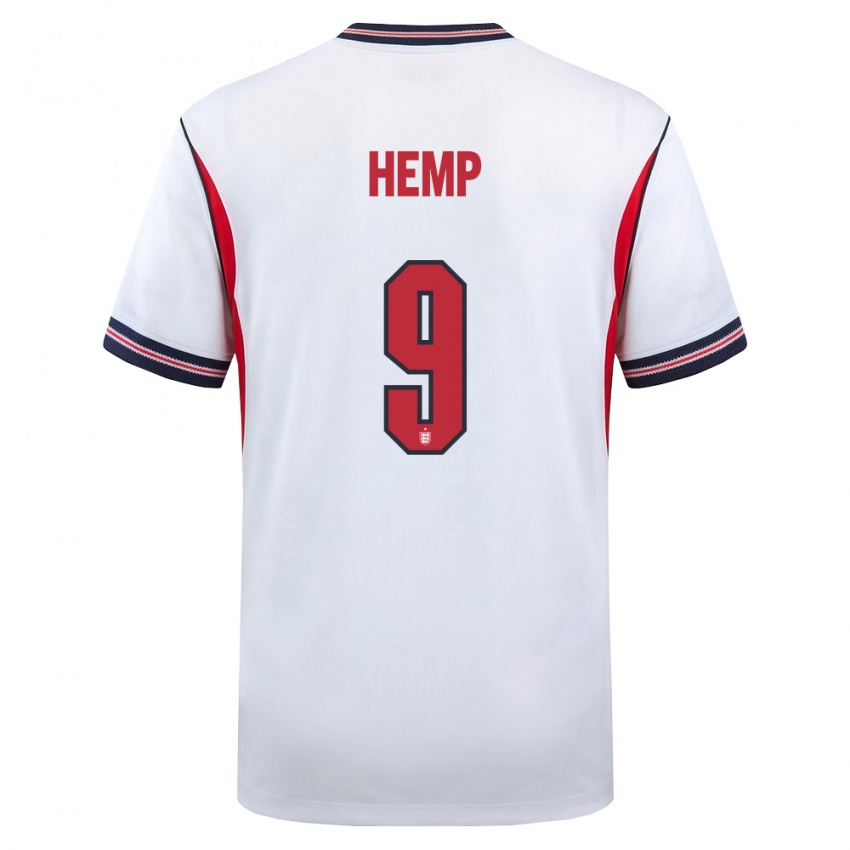 גברים אנגליה לורן המפ #9 לבן כהה אדום ג'רזי ביתית 26-28 חולצה קצרה