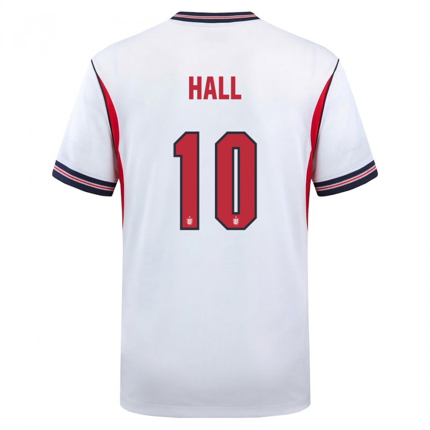 גברים אנגליה ג'ורג' הול #10 לבן כהה אדום ג'רזי ביתית 26-28 חולצה קצרה