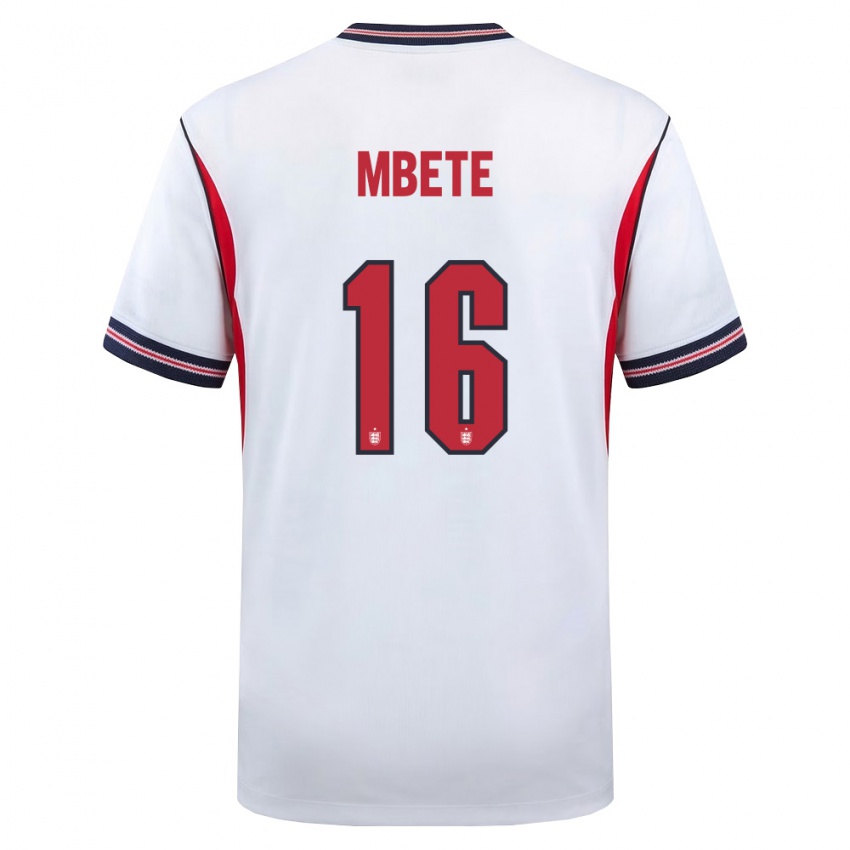 גברים אנגליה לוק אמבטה #16 לבן כהה אדום ג'רזי ביתית 26-28 חולצה קצרה