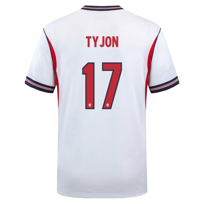 גברים אנגליה Igor Tyjon #17 לבן כהה אדום ג'רזי ביתית 26-28 חולצה קצרה