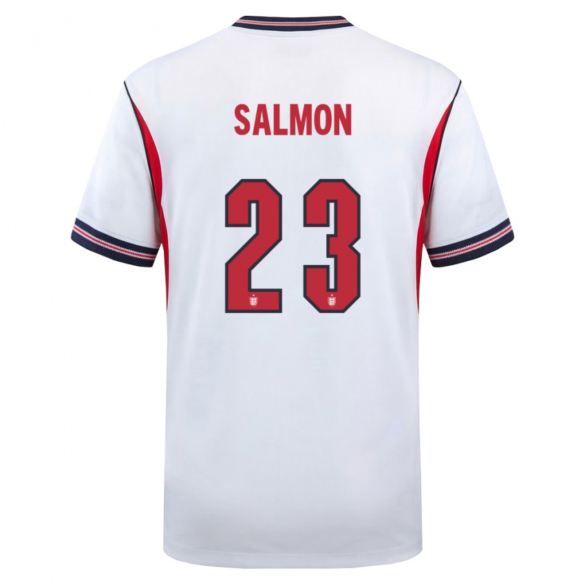 גברים אנגליה איבוני סלמון #23 לבן כהה אדום ג'רזי ביתית 26-28 חולצה קצרה