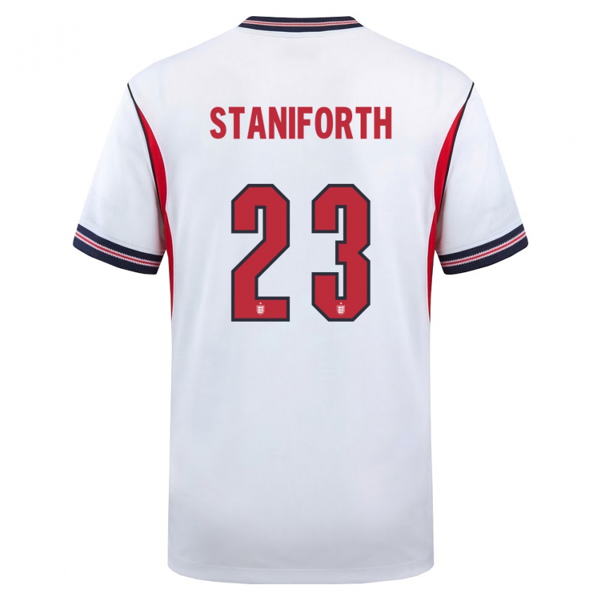 גברים אנגליה לוסי סטניפורת' #23 לבן כהה אדום ג'רזי ביתית 26-28 חולצה קצרה