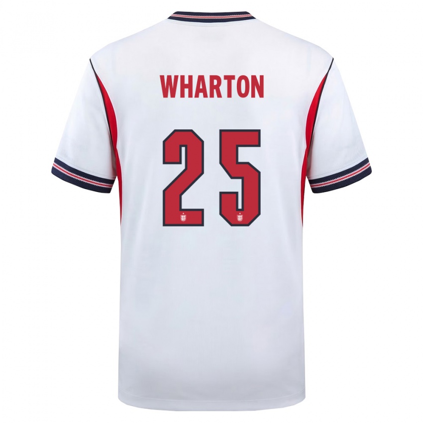 גברים אנגליה אדם וורטון #25 לבן כהה אדום ג'רזי ביתית 26-28 חולצה קצרה