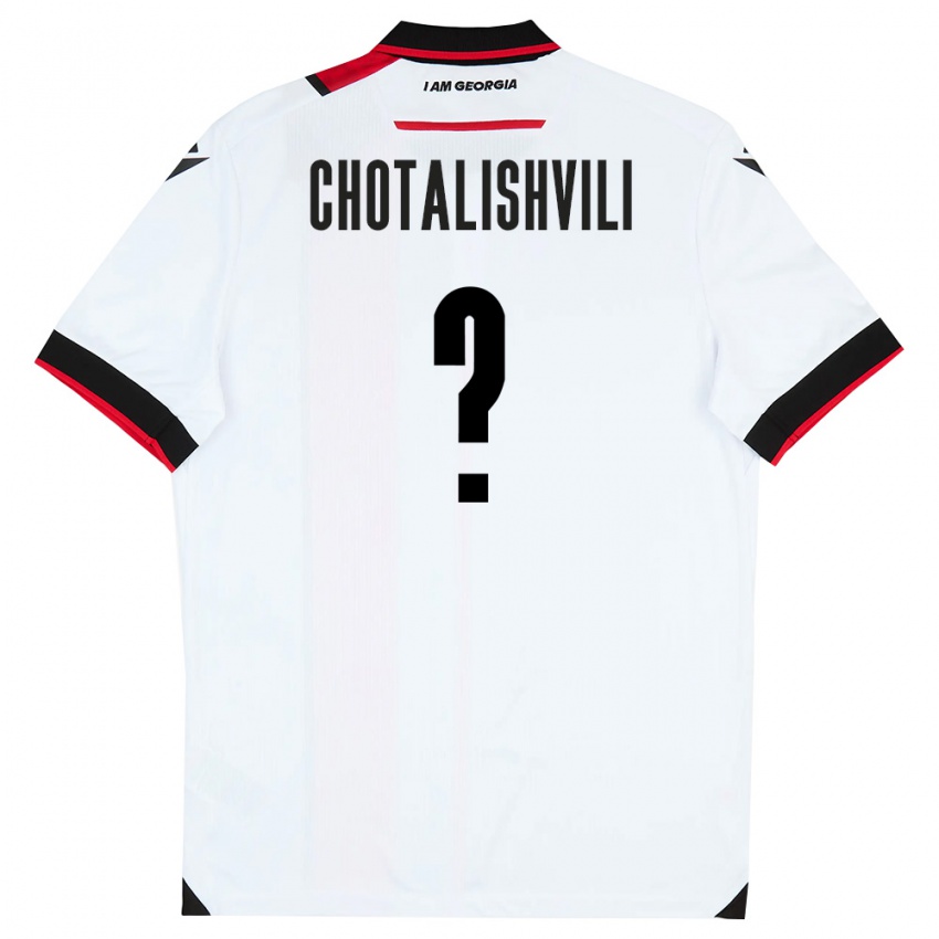 גברים גאורגיה Tsotne Chotalishvili #0 לבן שחור אדום ג'רזי ביתית 26-28 חולצה קצרה