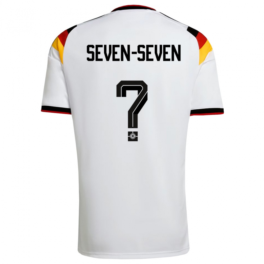 גברים גרמניה Justin Seven-Seven #0 לבן שחור אדום ג'רזי ביתית 26-28 חולצה קצרה