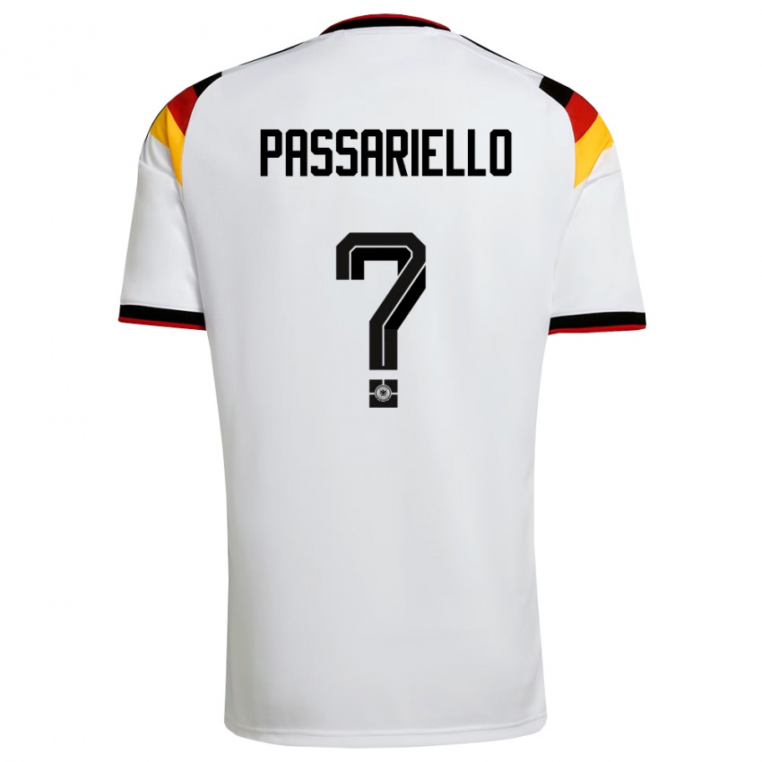 גברים גרמניה Samuel Passariello #0 לבן שחור אדום ג'רזי ביתית 26-28 חולצה קצרה