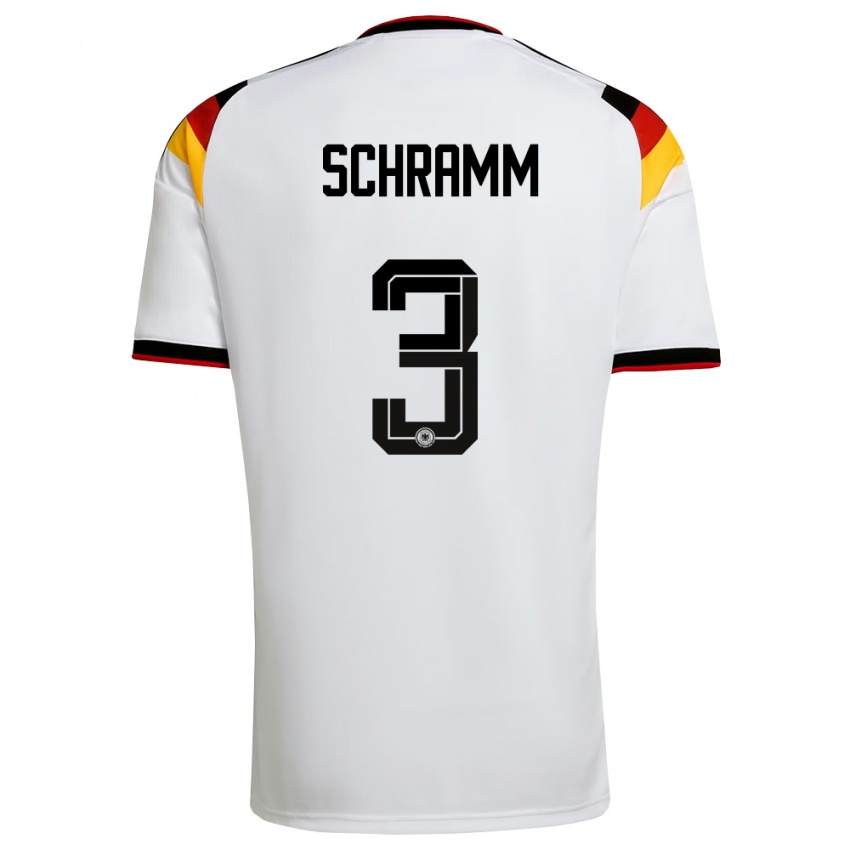 גברים גרמניה Collin Schramm #3 לבן שחור אדום ג'רזי ביתית 26-28 חולצה קצרה