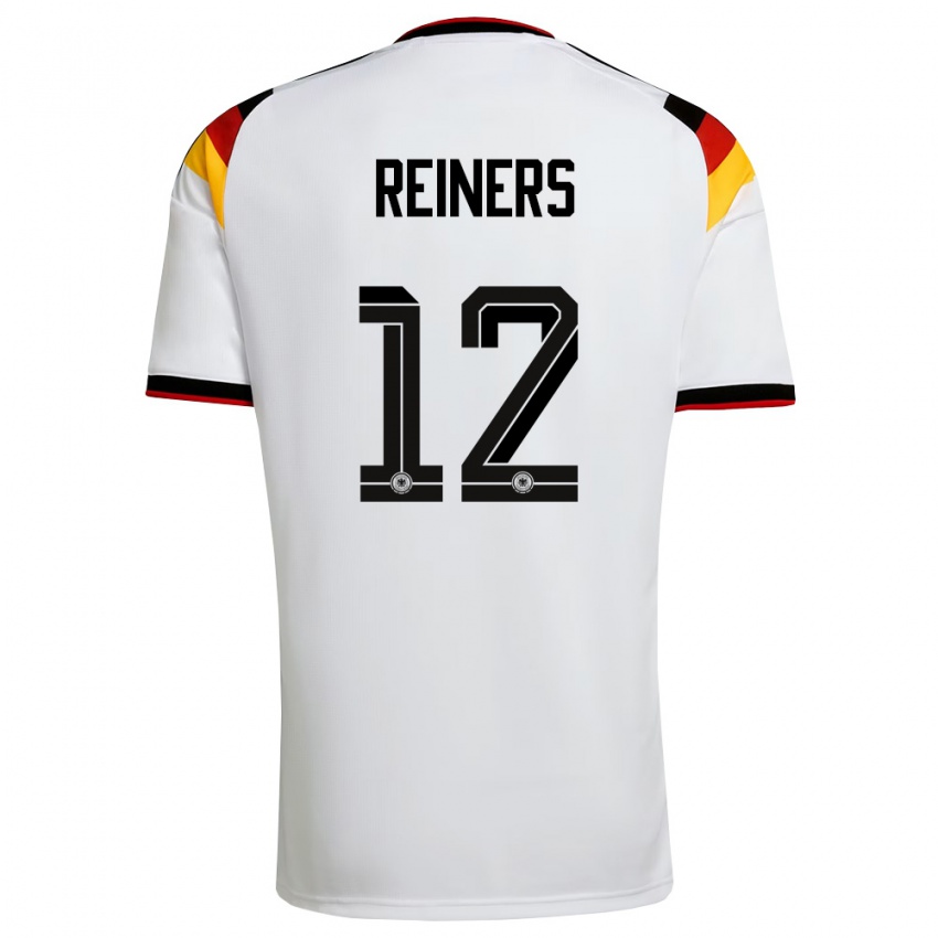 גברים גרמניה Leonard Reiners #12 לבן שחור אדום ג'רזי ביתית 26-28 חולצה קצרה