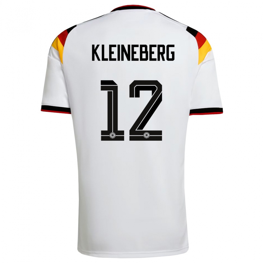 גברים גרמניה Philip Kleineberg #12 לבן שחור אדום ג'רזי ביתית 26-28 חולצה קצרה