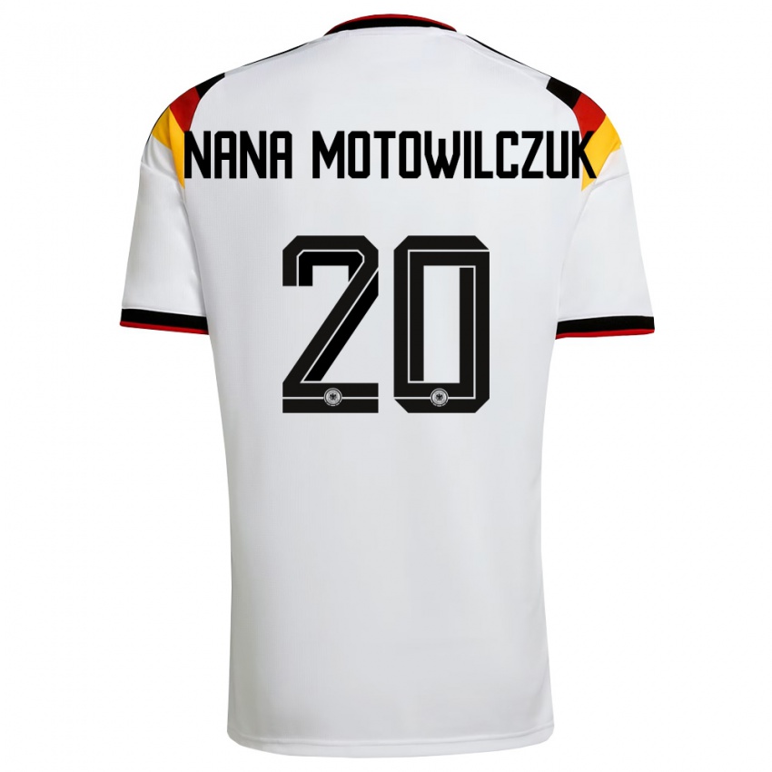 גברים גרמניה Kevin Nana Motowilczuk #20 לבן שחור אדום ג'רזי ביתית 26-28 חולצה קצרה