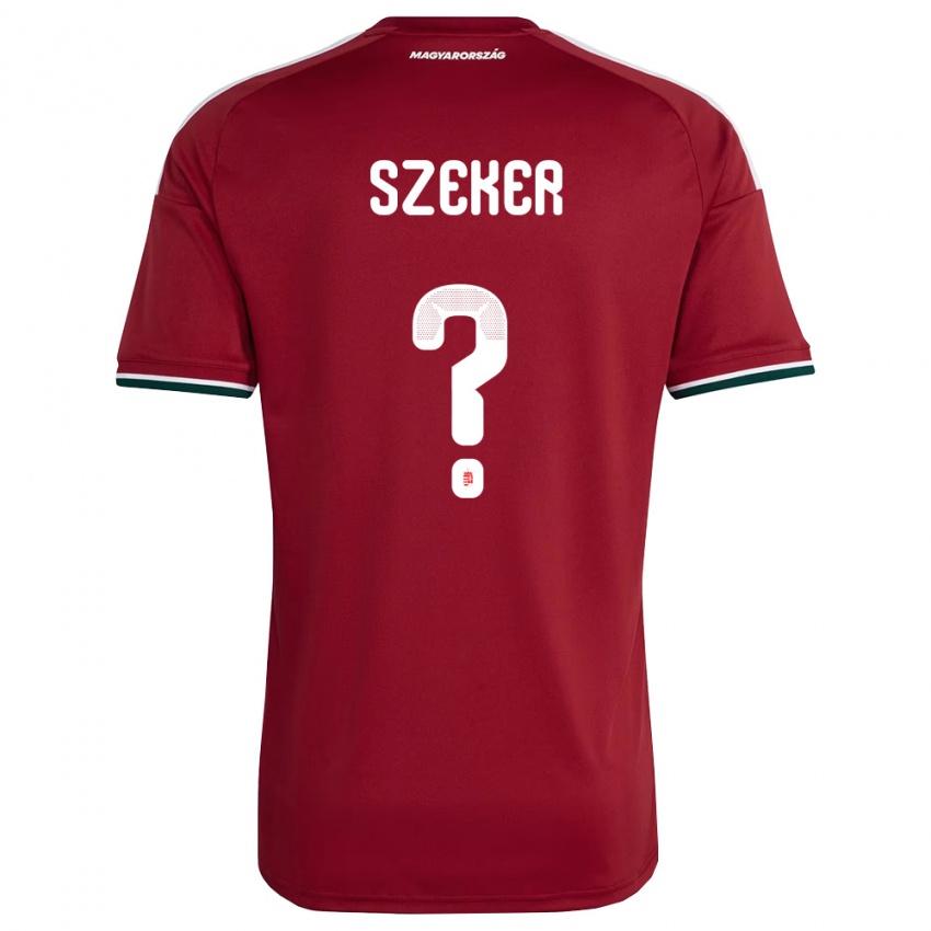 גברים הונגריה Botond Szekér #0 אדום ירוק לבן ג'רזי ביתית 26-28 חולצה קצרה