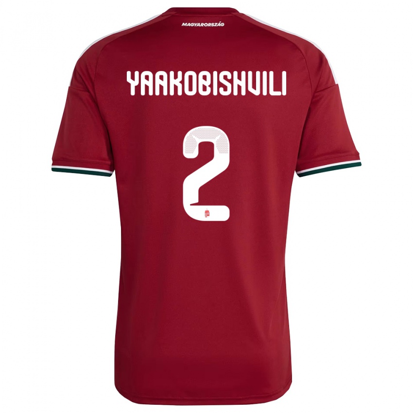 גברים הונגריה Antal Yaakobishvili #2 אדום ירוק לבן ג'רזי ביתית 26-28 חולצה קצרה