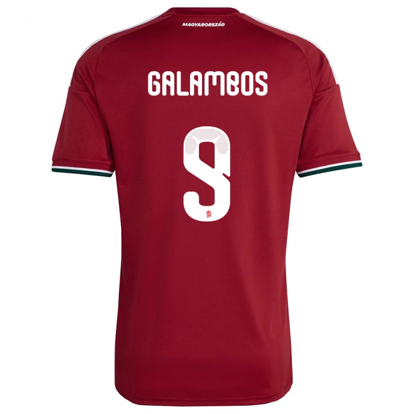 גברים הונגריה János Galambos #9 אדום ירוק לבן ג'רזי ביתית 26-28 חולצה קצרה
