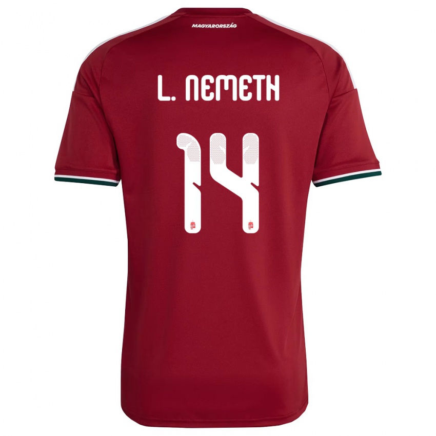 גברים הונגריה Loretta Németh #14 אדום ירוק לבן ג'רזי ביתית 26-28 חולצה קצרה