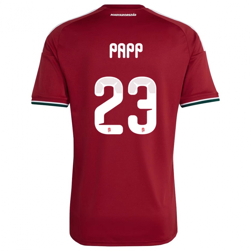 גברים הונגריה Luca Papp #23 אדום ירוק לבן ג'רזי ביתית 26-28 חולצה קצרה