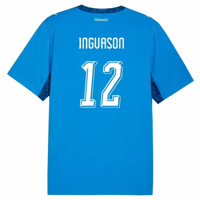 גברים אִיסלַנד Sigurdur Ingvason #12 כחול כהה ג'רזי ביתית 26-28 חולצה קצרה