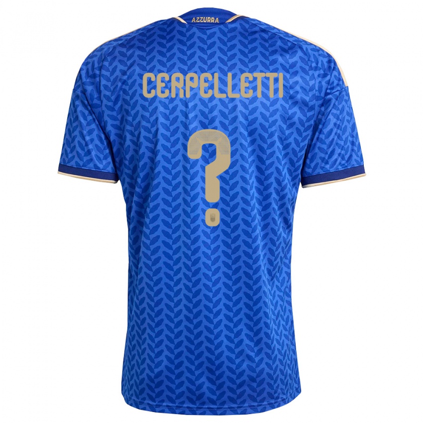 גברים איטליה Filippo Cerpelletti #0 כחול כהה זהב ג'רזי ביתית 26-28 חולצה קצרה