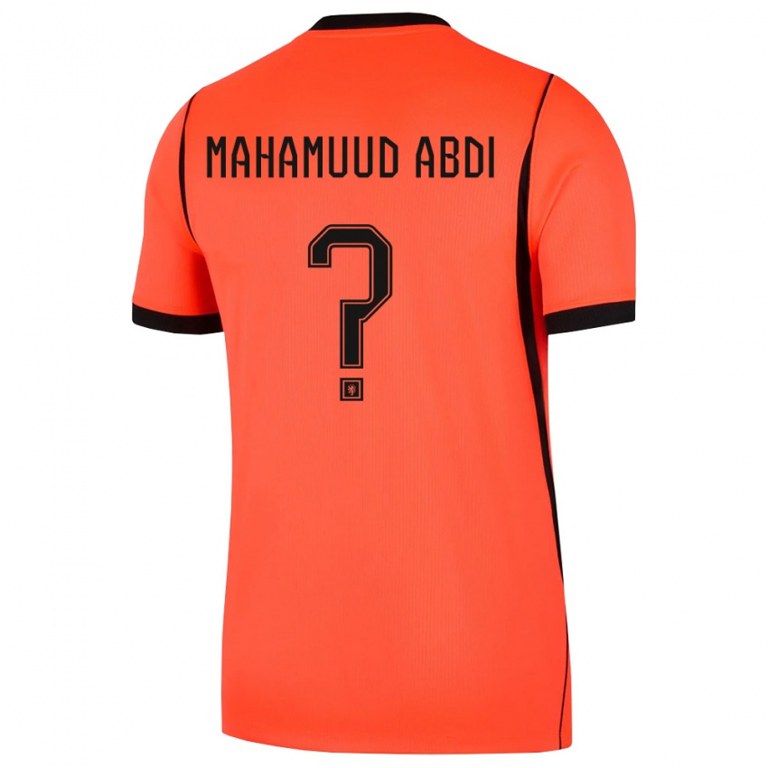 גברים הולנד Nuuradiin Mahamuud Abdi #0 כתום שחור ג'רזי ביתית 26-28 חולצה קצרה