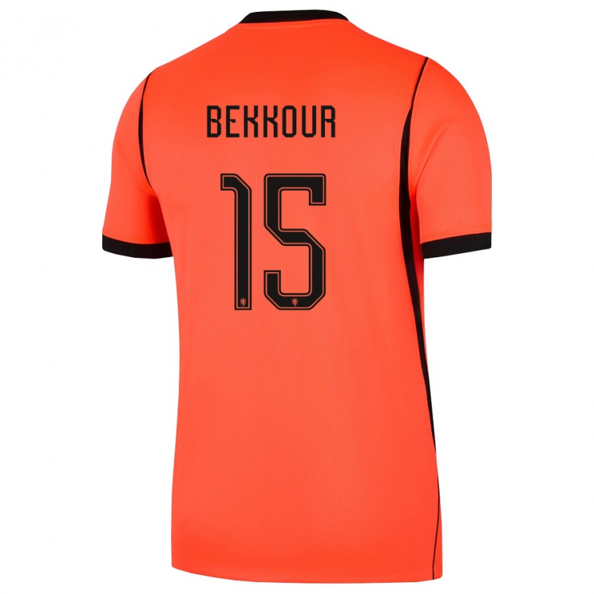 גברים הולנד Marouane Bekkour #15 כתום שחור ג'רזי ביתית 26-28 חולצה קצרה