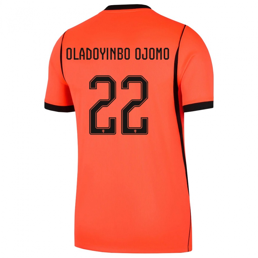 גברים הולנד Jeremiah Oladoyinbo Ojomo #22 כתום שחור ג'רזי ביתית 26-28 חולצה קצרה