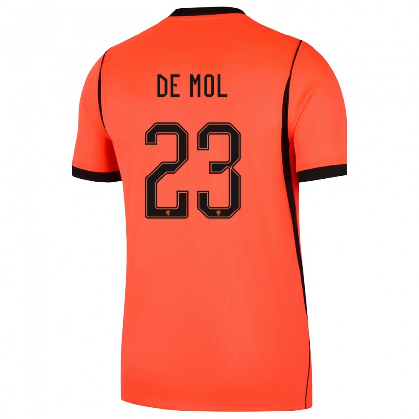 גברים הולנד Stenn De Mol #23 כתום שחור ג'רזי ביתית 26-28 חולצה קצרה