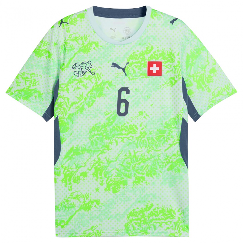 גברים שווייץ סטפני דה איירה #6 ירוק כהה הרחק ג'רזי 26-28 חולצה קצרה