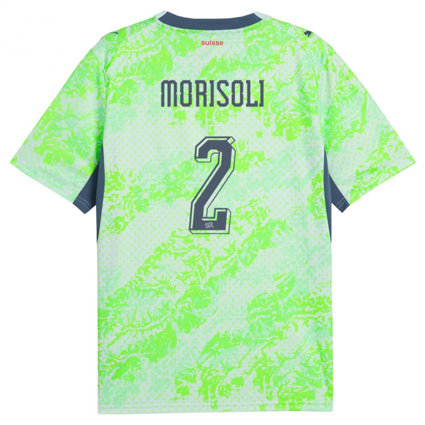 גברים שווייץ Gabriel Morisoli #2 ירוק כהה הרחק ג'רזי 26-28 חולצה קצרה