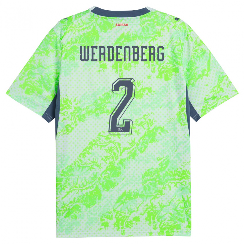 גברים שווייץ Julien Werdenberg #2 ירוק כהה הרחק ג'רזי 26-28 חולצה קצרה