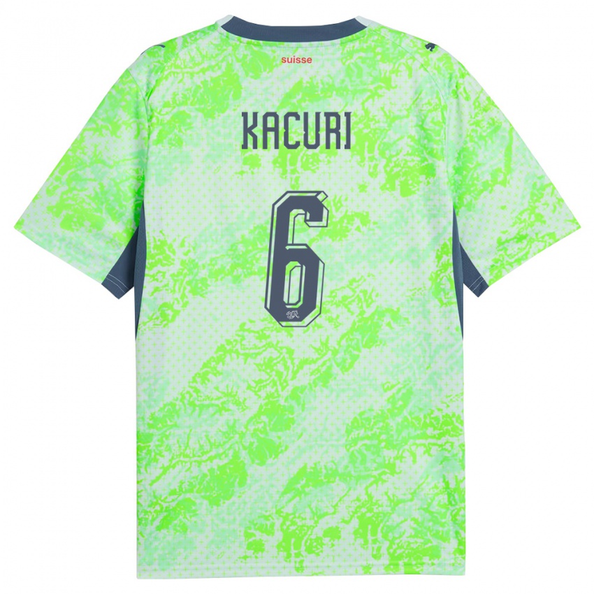 גברים שווייץ Dion Kacuri #6 ירוק כהה הרחק ג'רזי 26-28 חולצה קצרה