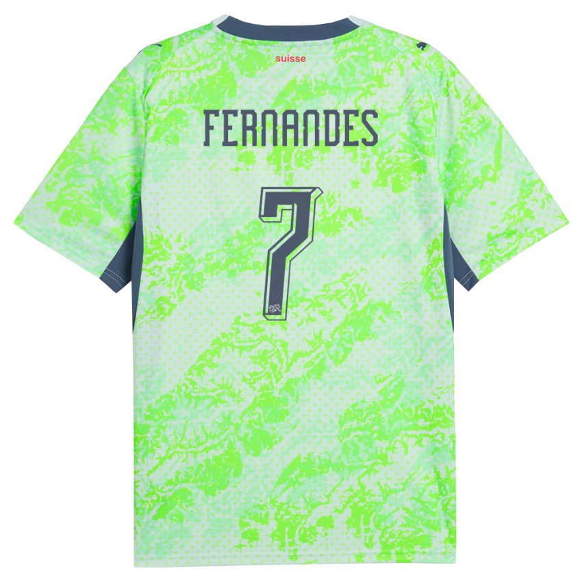 גברים שווייץ רובן פרננדס #7 ירוק כהה הרחק ג'רזי 26-28 חולצה קצרה