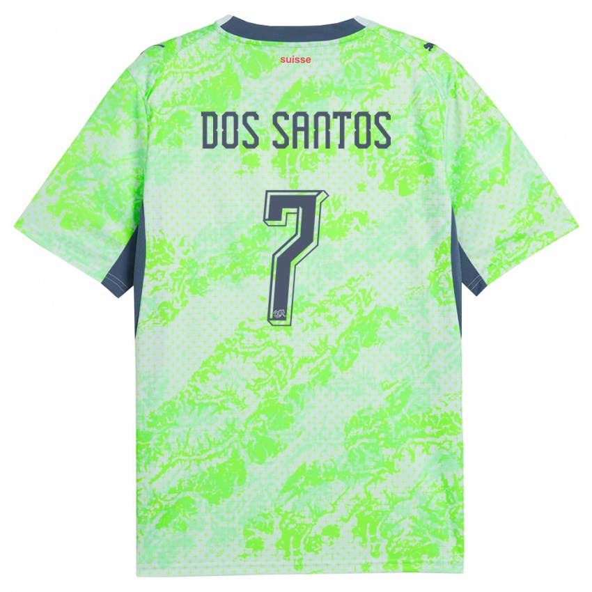 גברים שווייץ Daniel Dos Santos #7 ירוק כהה הרחק ג'רזי 26-28 חולצה קצרה