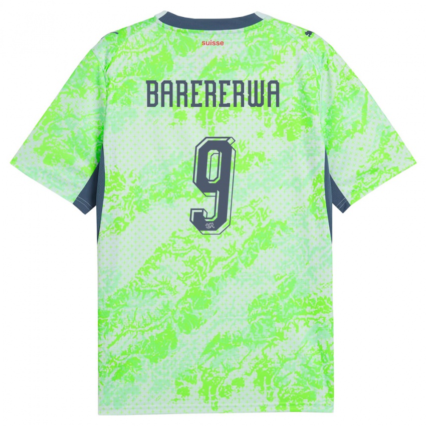 גברים שווייץ Jérémie Barererwa #9 ירוק כהה הרחק ג'רזי 26-28 חולצה קצרה