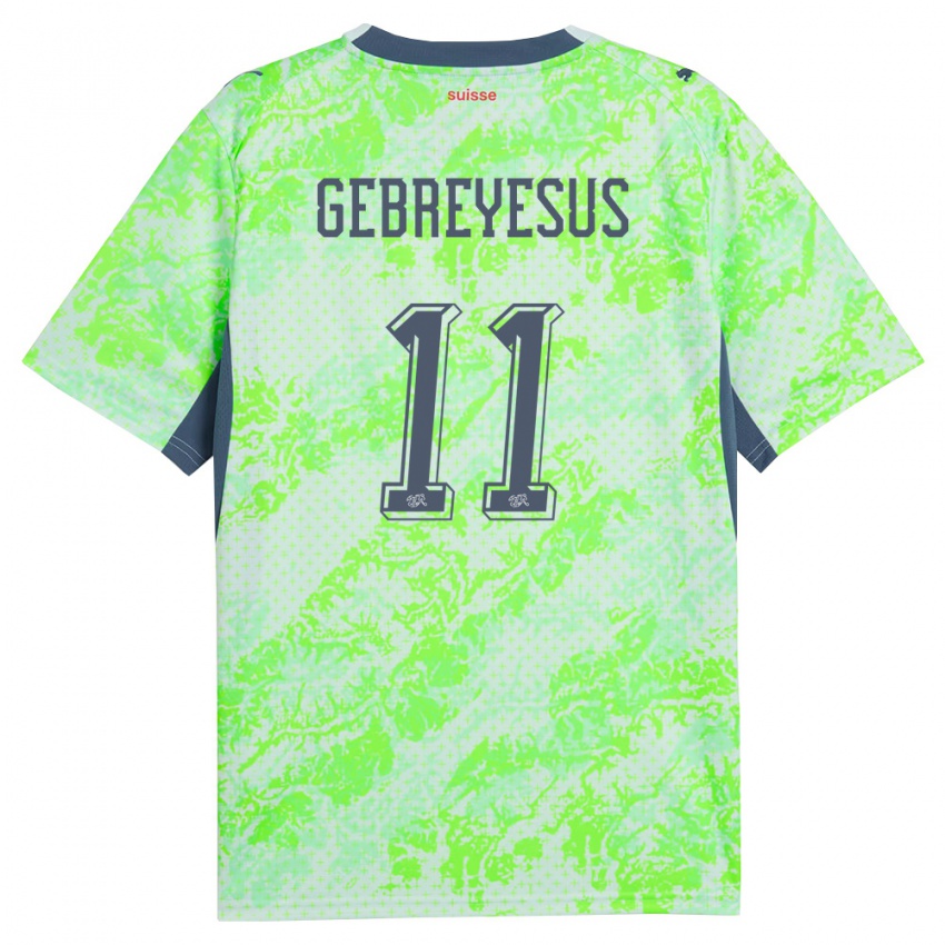 גברים שווייץ אסי גברייסוס #11 ירוק כהה הרחק ג'רזי 26-28 חולצה קצרה