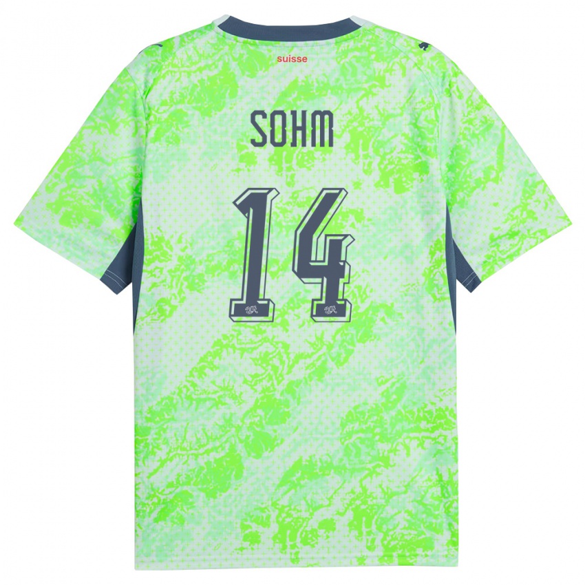 גברים שווייץ סימון סם #14 ירוק כהה הרחק ג'רזי 26-28 חולצה קצרה