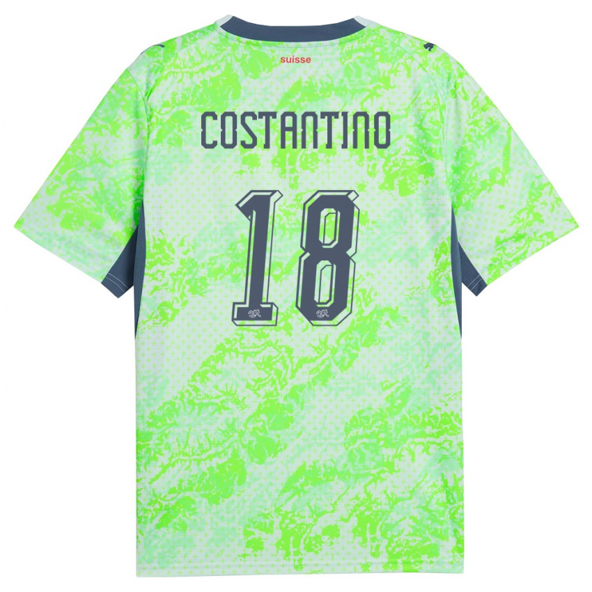 גברים שווייץ Valerio Costantino #18 ירוק כהה הרחק ג'רזי 26-28 חולצה קצרה