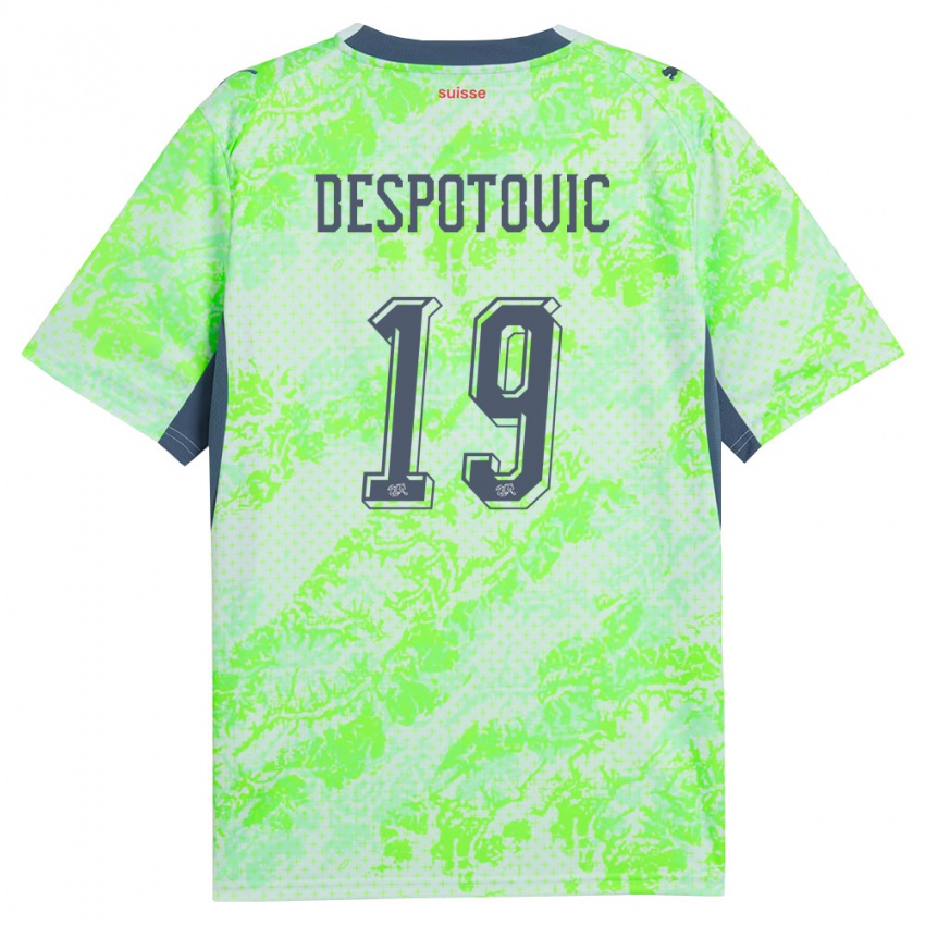 גברים שווייץ Ilija Despotovic #19 ירוק כהה הרחק ג'רזי 26-28 חולצה קצרה