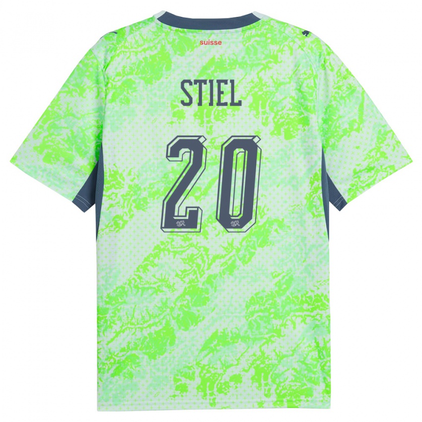 גברים שווייץ Jill Stiel #20 ירוק כהה הרחק ג'רזי 26-28 חולצה קצרה