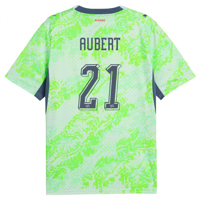 גברים שווייץ מרואן אובר #21 ירוק כהה הרחק ג'רזי 26-28 חולצה קצרה