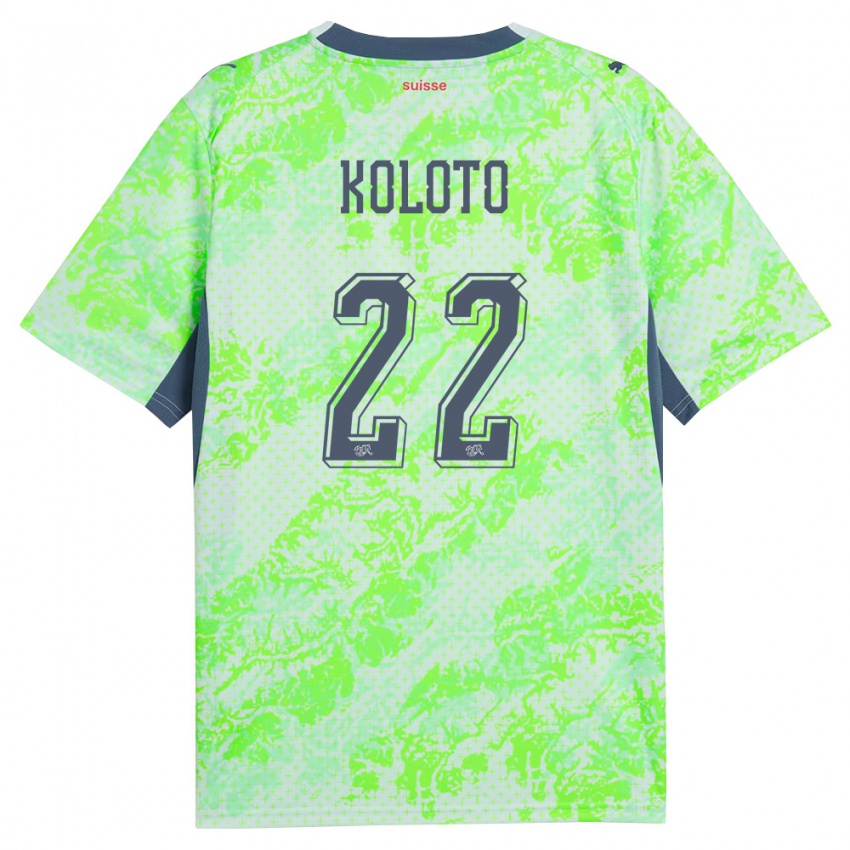 גברים שווייץ Giacomo Koloto #22 ירוק כהה הרחק ג'רזי 26-28 חולצה קצרה