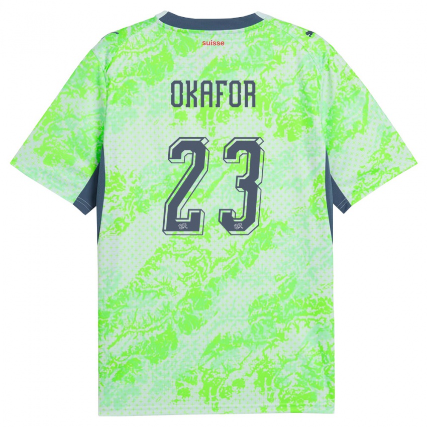 גברים שווייץ נואה אוקאפור #23 ירוק כהה הרחק ג'רזי 26-28 חולצה קצרה